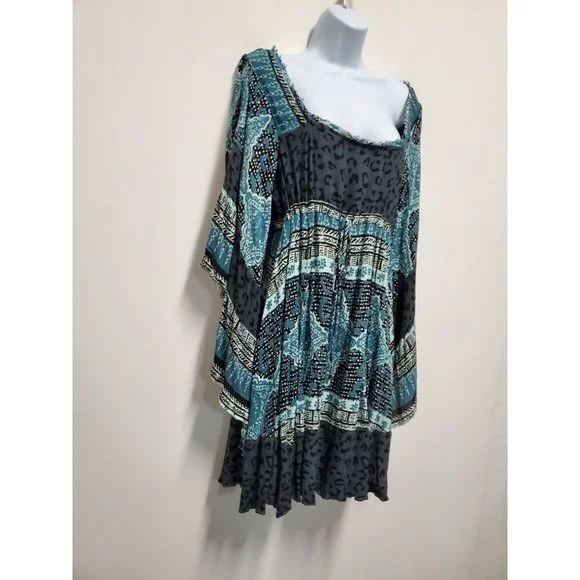 Free People Heart of Gold Mini Dress S charcoal combo - Picture 4 of 10